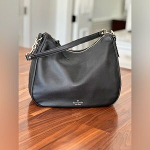 Kate Spade Black Pebbled Leather Purse with Black and White Polka dot Wallet